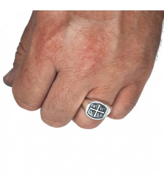 R002454 Genuine Sterling Silver Men Ring IC XC NI KA Jesus Christ Winner Stamped 925
